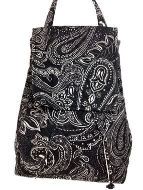 New Vera Bradley Basics Small Drawstring Backpack Purse Stellar Paisley NWT